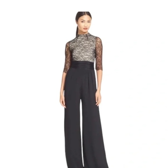 EUC - Alice & Olivia Rona Black with Lace Jumpsuit - 6 - Picture 3 of 7